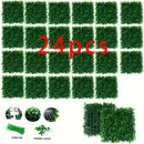 12/24 paneles artificiales de boj resistentes a los rayos UV - 25.4 cm x 25.4 cm, tapetes de seto plástico verde, ideales para privacidad en interiores/exteriores, decoración de hogar y jardín, diseño de paisaje para patio y balcón, decoración de pared p