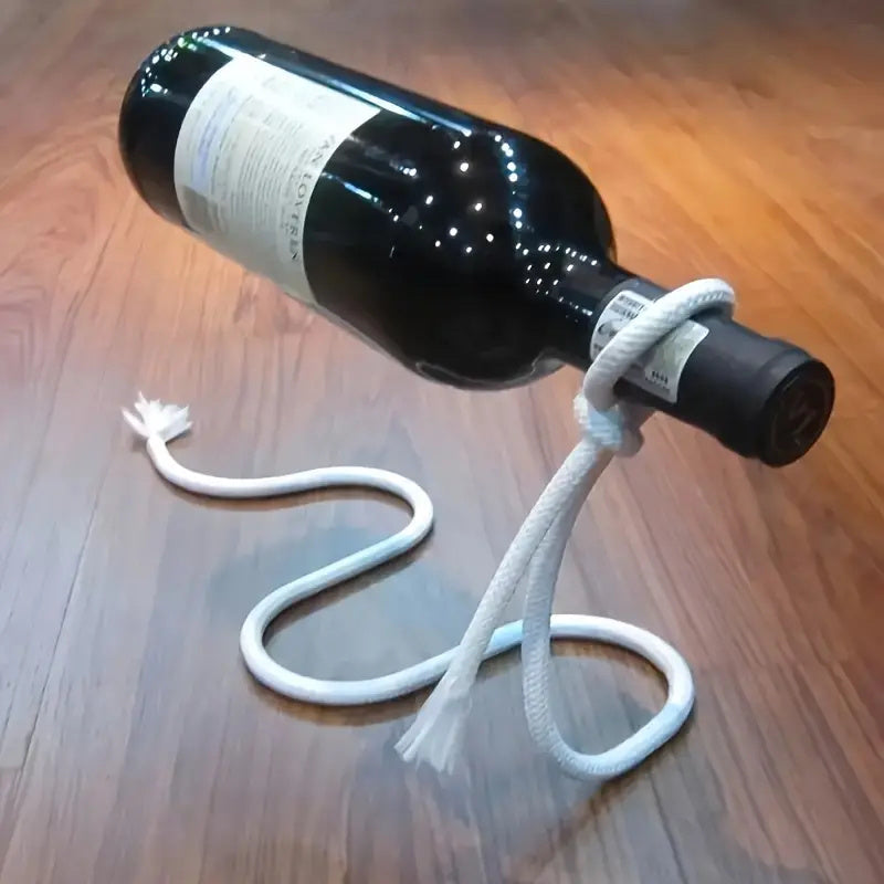 Soporte para botellas de vino con ilusión flotante, serpentina de acero inoxidable - Decoración creativa para bar en casa y regalo original, exhibidor de vinos | Almacenamiento único para vinos | Cuerdas de acero inoxidable, portabotellas