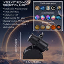 [1pc proyector de luz nocturna de cielo estrellado] 1pc proyector de luz nocturna de cielo estrellado moderno con 3 discos, 15 patrones - Lámpara de mesa de plástico con alimentación USB y control de botón, batería de litio recargable de 200 mAh, proyecc