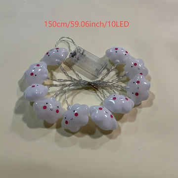 Luces de Cadena LED Nube Alegre, Adecuadas para Fiestas Festivas, Bodas, Hogar, Dormitorio, Decoraciones Navideñas, Alimentado por Caja de Baterías (Pilas No Incluidas)