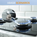 Juego de 4 botones de estufa de acero inoxidable, interruptores de control de superficie de cocción universal de 6 mm para modelo de cocina, reemplazo de interruptores de superficie de cocina rotativos
