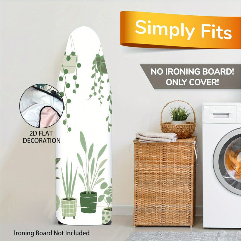 2D Plano, Cubierta de Tablero de Planchar 2D Plano - Lavable, Fácil de Instalar, Se Ajusta a la Mayoría de Tamaños Estándar, Patrón Floral y Hoja Vibrante, No Incluye Tablero de Planchar, Ideal para Decoración del Hogar, Cubierta de Tablero de Planchar,