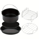 Juego de 5 piezas de accesorios para freidor de aire - Seguro para alimentos, fácil de limpiar, metal de alta calidad, compatible con varios freidores de aire, incluyendo una sartén y tapa, para cocinar de manera saludable, accesorios para freidor de air