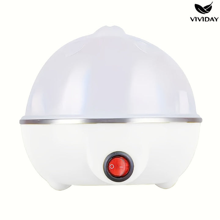 Cocedor automático de huevos de 1 pieza con función de apagado automático, hervidor de huevos multifuncional, acero inoxidable apto para alimentos, enchufe estadounidense de 110V-10V, material PP, sin necesidad de pilas, utensilio esencial en la cocina p