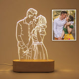 1pc Lámpara de foto 3D personalizada Lámpara de noche con retrato personalizado Cubo de luz con imagen grabada Marco de placa conmemorativa Regalos de cumpleaños para recordar Usando mis propias fotos para hombres y mujeres – Estilo moderno, alimentado p