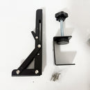 Extensión de escritorio de acero negro moderno - Extensor de escritorio de computadora plegable sin taladro con altura ajustable, sujeción sólida para hogar y oficina, extensión de escritorio, acabado metálico elegante, construcción duradera
