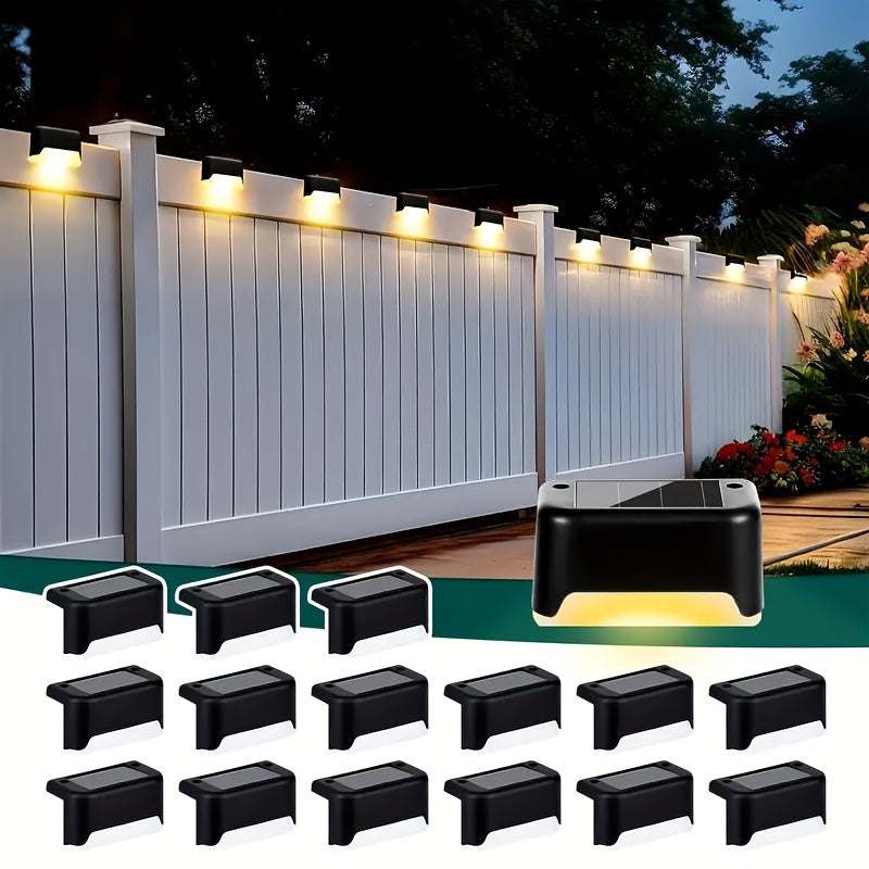 10 piezas de luces solares para jardín y exteriores - plástico duráble, LED eficiente en energía, ángulo ajustáble, ideál para escaleras, decks, caminos y cercas - perfécto para decoración de hogar y jardín, iluminación de caminos de jardín | iluminación