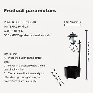 1 pieza de luz de maceta exterior DJGIFI alimentada por energía solar - Estilo tradicional, control de botón, carga solar, diseño de maceta para decoración de jardín y patio, decoraciones solares al aire libre, iluminación de patio, iluminación elegante,