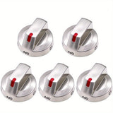 5 Pomos de Repuesto para Cocina de Gas, Acero Inoxidable, Eje en D, Piezas de Recambio para for Samsung DG64-00473B y DG64-00473A, Compatibles con NX58F5700WS, NX58H5600SS, NX58J7750SS