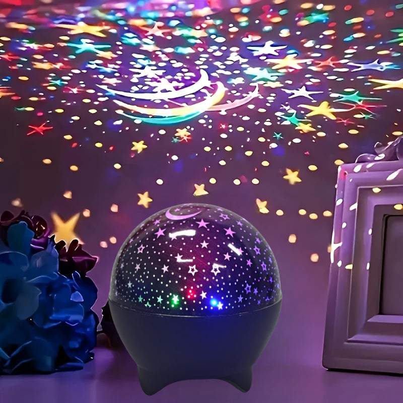 Luz ambiental creativa de proyección de cielo estrellado, decoración de fondo de luz nocturna con efecto de estrellas y luna, alimentada por USB, dinámica cósmica, negra, luz ambiental para salas de baile, adecuada para habitaciones, dormitorios, salas d
