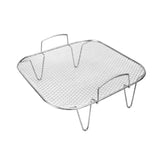 1pc Estantería de acero inoxidable para freidora de aire, accesorio de parrilla multiusos para freidora de aire, horno, microondas, soporte de cocina para cocción saludable