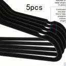 5 piezas de perchas de moda de alta visibilidad de terciopelo negro, perchas estándar para adultos con tipo de hombro ancho, antiarrugas y anti-secado para uso húmedo, para mantener la ropa plana, despedida al desorden en los armarios, solución práctica