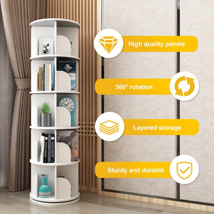 Estante giratorio de varias capas, estante giratorio de 360° con niveles apilables, un estante de almacenamiento independiente adecuado para dormitorios, salas de estar, estudios y oficinas.