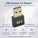 Adaptador de red USB '5.3 Adaptador inalámbrico, enchufa y juega sin controlador, admite conexiones de varios dispositivos para auriculares/altavoces/tabletas/teclados y ratones/controladores de juegos/máquinas de grabado/ordenadores/teléfonos móviles