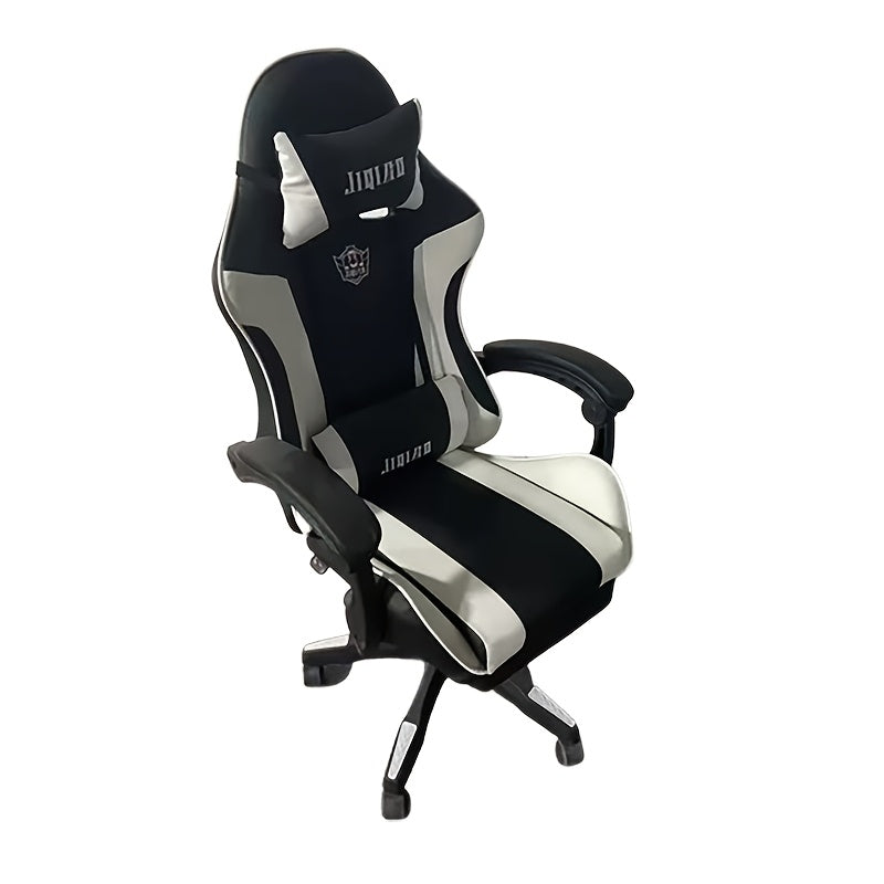 Silla ergonómica para juegos con cojín de látex y relleno de esponja, respaldo ajustable, marco de nailon resistente, mecanismo giratorio, material de madera dura y vidrio, apoyabrazos, para uso en el hogar y la oficina.
