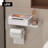 1pc Soporte de Papel Higiénico de Hierro Forjado con Estante - Dispensador de Rollo de Papel Higiénico Autoadhesivo Montado en la Pared, Instalación Sin Taladrar, Almacenamiento Multifuncional para Toallitas Húmedas y Teléfono, Decoración del Hogar