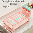 1pieza Escurreplatos, Escurreplatos Ahorrador de Espacio, Escurreplatos para la Encimera de la Cocina, Escurreplatos Anti-Óxido con Soporte de Utensilios y Ranuras para Cuchillos, para la Encimera y el Armario de la Cocina, Accesorio de Cocina