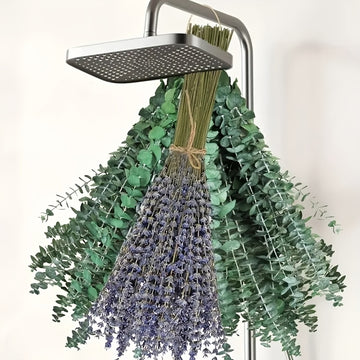 Paquete de 115 piezas de Eucalipto Fresco y Lavanda - Tallos Eternos para la Ducha, Decoración del Hogar, Bodas y Proyectos de Primavera de Estilo Granja DIY