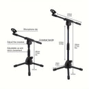 Soporte de Micrófono Retráctil de Brazo Oscilante Montado en el Suelo para Actuaciones en Escenario/Conciertos con Trípode, Soporte de Trípode