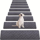 7/15pcs Peldaños Antideslizantes para Escaleras, 76.2x20.32 cm - Tapetes de Seguridad Autoadhesivos Reutilizables para Pasos de Madera en Interiores, Ideales para Ancianos y Mascotas, Patrón Chevron, Lavables a Máquina