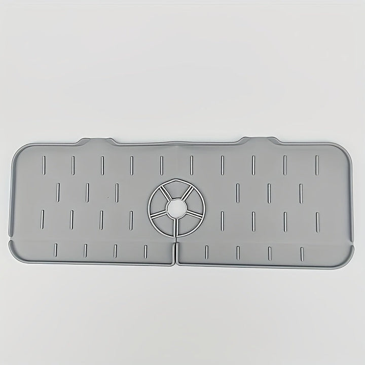 Bandeja Antideslizante de Silicona para Grifo, Protector Impermeable y Secado Rápido con Diseño Inclinado 5° para Control de Flujo de Agua, Anti-Reflujo Multiusos, Bordes Plegables Fáciles de Limpiar, Tapete Resistente al Calor para Secar Platos en Encim