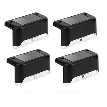 Paquete de 4 Luces Solares para Terraza, Luces Solares para Valla, Luces Exteriores IP44 para Patio, Luces Solares con Energía Solar, Luz Solar para Escalones al Aire Libre, Iluminación Solar para Vallas y Escaleras en Cercas, Pasos, Patios, Terrazas, Ja