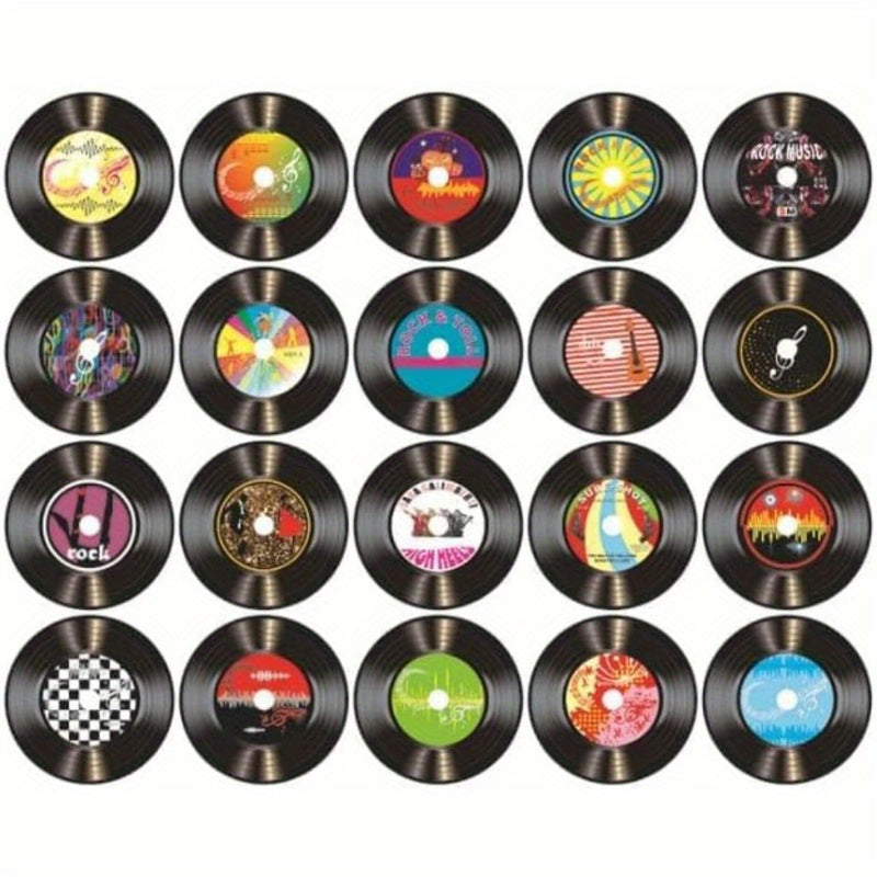 Decoración de Discos de Vinilo en Blanco (Material Cartón), Decoración de Discos de Vinilo