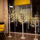 1 pieza de 121,92 pulgadas/152,4 pulgadas/182,88 pulgadas, árbol de abedul artificial con luces LED, lámpara de suelo, alimentada por USB, diseño moderno de plástico con luces blancas cálidas, ideal para el hogar, bodas, festivales, fiestas, vacaciones,