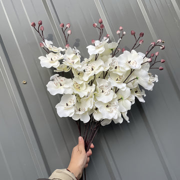 Conjunto Elegante de 6 Guirnaldas de Orquídeas Artificiales - Orquídeas Mariposa para Decoración del Hogar y Bodas, Regalo Perfecto para San Valentín, Día de la Madre, Navidad y Año Nuevo, Flor de Lan, Decoración de Patio
