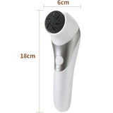 Lijadora eléctrica de pies recargable por USB - Apertura y cierre automáticos, cortes profundos para eliminación y suavizado ligero beige, herramienta de pedicura portátil con cabezales intercambiables (blanco y negro), regalo para el cuidado de los pies