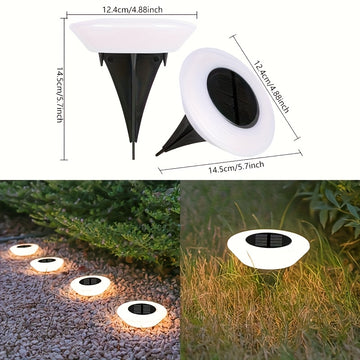 4 Luces Solares para Jardín, Decoración de Paisaje en Villa, Iluminación para Senderos Exteriores