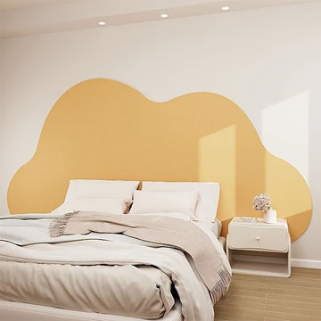Protector de Cabecero de Fieltro en Forma de Nube Contemporáneo, 60.96x119.38 cm - Reutilizable, Autoadhesivo, Protector de Pared con Acabado Mate para Camas Tatami