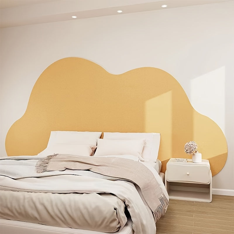 Protector de Cabecero de Fieltro en Forma de Nube Contemporáneo, 60.96x119.38 cm - Reutilizable, Autoadhesivo, Protector de Pared con Acabado Mate para Camas Tatami