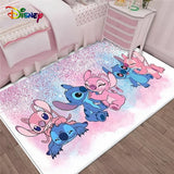 1pc Alfombra de suelo antideslizante Stitch, poliéster rectangular, lavable a máquina, perfecta para decoración de Navidad, Día de San Valentín, Pascua