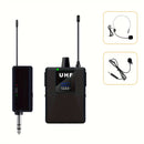 Micrófono inalámbrico profesional con collar de solapa, ajustable, recargable por USB, batería de litio de 800 mAh, conector de 6,35 mm para karaoke, canto, juegos, videoconferencias y transmisión en vivo.