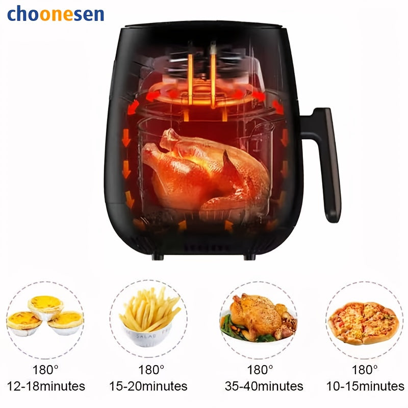 Freidora Eléctrica Multifuncional con Pantalla Táctil Inteligente y Gran Capacidad para Hacer Papas Fritas