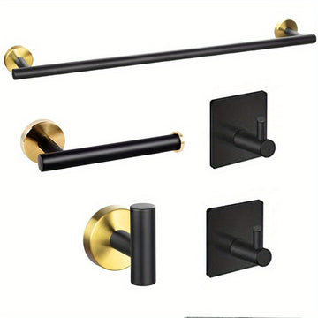 5/7 Piezas De Hardware De Baño, Barra De Toalla Montada En La Pared De Acero Inoxidable, Anillo De Toalla, Soporte De Papel Higiénico Y Ganchos Para Toallas, Accesorios De Baño
