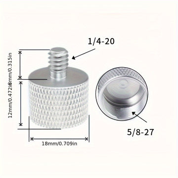 Conjunto de 8 Adaptadores de Tornillo para Micrófono de Aleación de Aluminio - Hembra de 5/8" a Macho de 3/8", Hembra de 3/8" a Macho de 5/8", Hembra de 5/8" a Macho de 1/4", Hembra de 1/4" a Macho de 5/8" - Conectores Roscados Duraderos para la Montaje