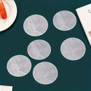 Conjunto de 6 manteles de mesa de PVC redondos, resistentes al calor, antideslizantes con patrón de hojas, solo lavado a mano, ideal para decoración de comedor, bodas y fiestas.