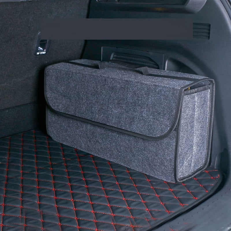 1/2pcs Caja Organizadora de Maletero Espaciosa, Tela de Fieltro Premium, Aplicable Universalmente, Contenedor Resistente para SUV, Coche, Accesorios de Viaje, Esenciales para Mujeres y Hombres