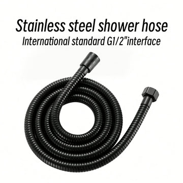 Cabezal de ducha portátil de alta presión con chorros ultra potentes, negro, PVC, incluye manguera de 1,5 m y soporte - Instalación fácil, no necesita electricidad, ideal para uso doméstico, accesorio de baño | Artículo práctico de baño | Cabezal de duch
