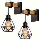 Juego de 2 luces de pared, iluminación montada en la pared de granja, lámparas de tocador negras con jaula de metal para baño, pasillo, sala de estar, espejo, dormitorio (excluyendo bombillas)