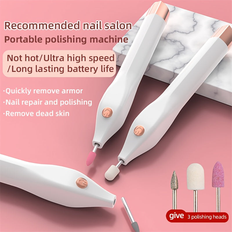 Máquina de esmalte de uñas eléctrica Mini esmalte de uñas, máquina de esmalte de uñas portátil escrita Herramienta de esmalte de uñas, adecuada para esmalte de uñas y mantenimiento, una variedad de herramientas de molienda, pequeña y portátil