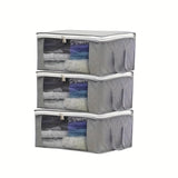 3 piezas, bolsa plegable para almacenar ropa y ropa de cama, con asa reforzada resistente, cierre resistente, ventana transparente, ideal para edredones, cobijas y sábanas