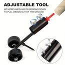 Eliminador de malezas de doble rueda de acero de manganeso, altura ajustable, resistente a la oxidación, para aceras/roturas de ladrillos, herramienta manual para eliminar raíces, construcción metálica duradera, jardinería | Diseño ergonómico | Manejo fá