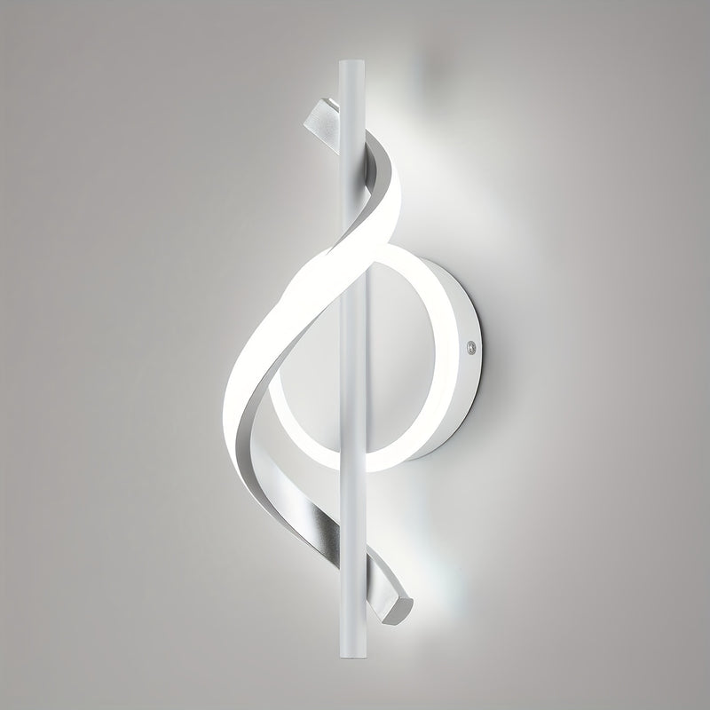 Arandela Espiral Moderna | Iluminación LED de 12W | Pantalla Acrílica en Blanco Frío y Negro | Montaje Semiempotrado | Ideal para Dormitorio, Escaleras, Sala o Pasillo | Incluye Herramientas de Instalación | Diseño Contemporáneo, Iluminación para Pasillo