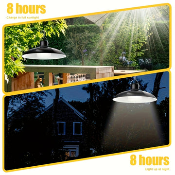 Araña Solar de Doble Cabezal para Interior y Exterior - Ideal para Granjas, Habitaciones y Autocaravanas - Iluminación LED con Control Remoto