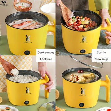 Olla eléctrica, olla eléctrica doméstica, olla eléctrica multifuncional de cocina, olla eléctrica de dormitorio, mini olla eléctrica, cocinero de arroz pequeño y ligero, olla eléctrica instantánea, regalo de vacaciones, Navidad