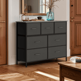 Armario de almacenamiento práctico con cajones y cajas de tela, la superficie superior es flexible