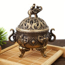 Quemador de incienso elegante para ceremonia de té, diseño intrincado de elefante en metal, ideal para decoración interior, regalo para el Día de la Madre y el Día del Padre, accesorios para ceremonia de té con artesanía detallada